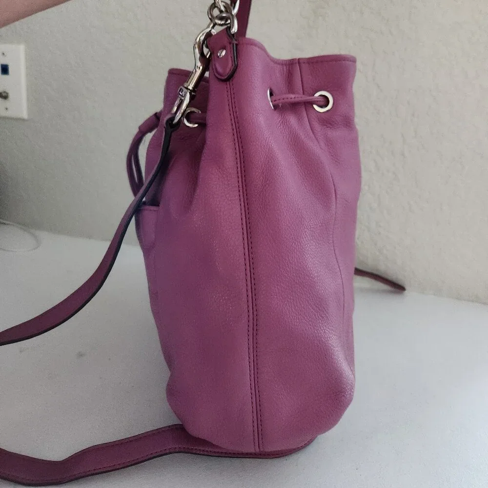 Coach Avery Purple Leather Shoulder Bag Handbag